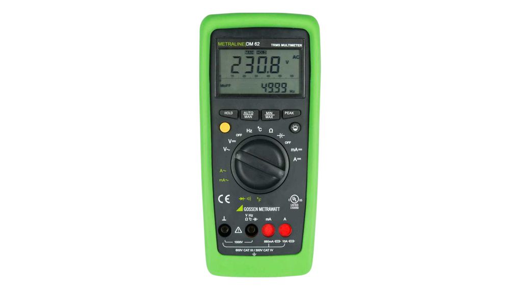 Multimeter, digital True-RMS 1kV 10A 10MHz 60MOhm 40000uF